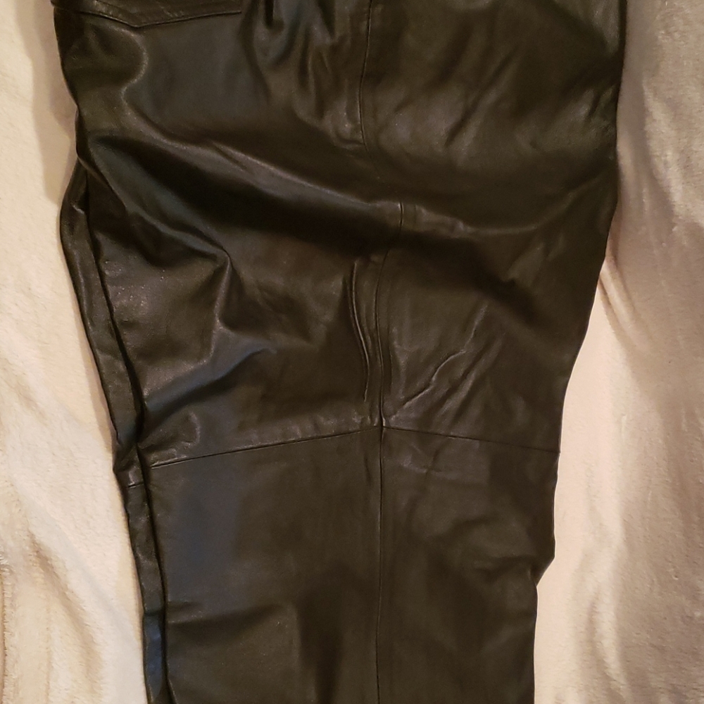 Black leather pants